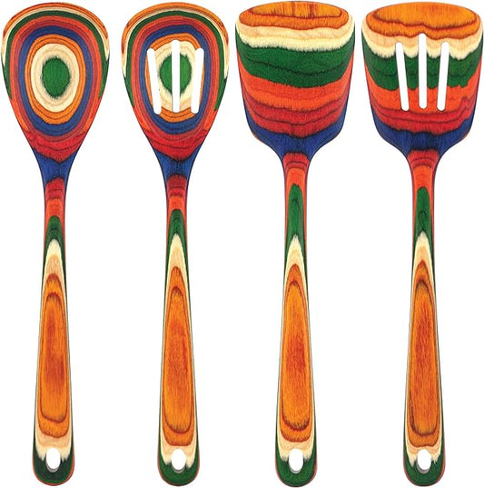 Totally Bamboo Baltique Marrakesh Collection 4 Piece Cooking Utensil Set, Safe for Nonstick