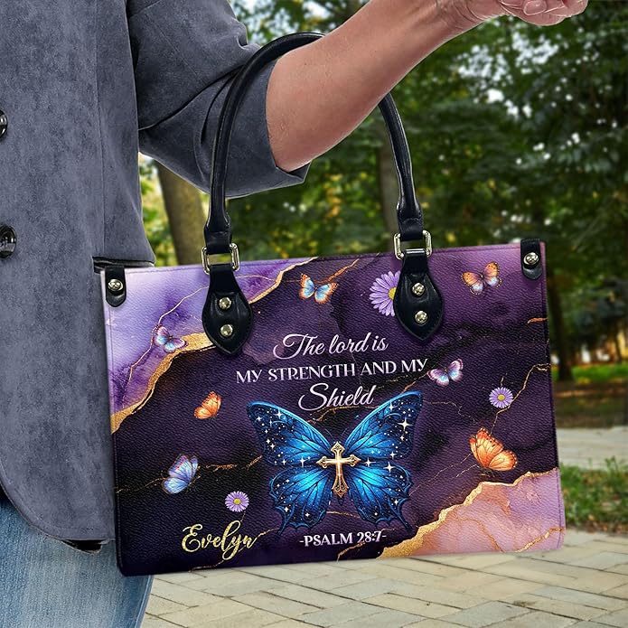 THUYPT Personalized Christian Leather Handbags, Handbag & Purse With Bible Verse Religious Tote Bag, Gift for Women