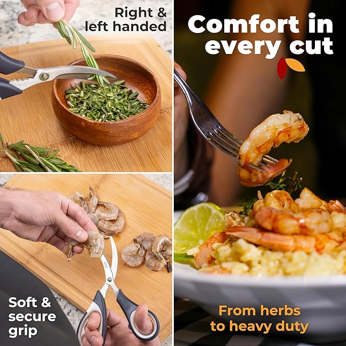 Gidli Kitchen Scissors & Shears 2 Pack - Lifetime Replacement Warranty* - Heavy Duty Kitchen Scissors - Stainless Steel All Purpose Ultra Sharp Cutting Scissor for Food and Meat, Dishwasher Safe