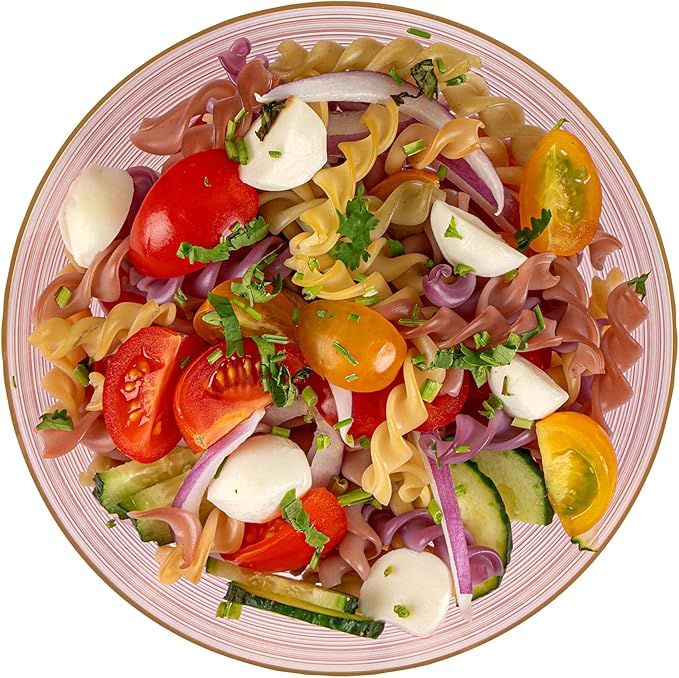 Restaurantware Plastic Bowls 20 Pcs 16 oz Gold Rimmed Disposable Soup Bowls Heavy-Duty Pink Translucent Rippled Dinnerware Containers for Party, Desserts, Salads, Snacks, and Catering