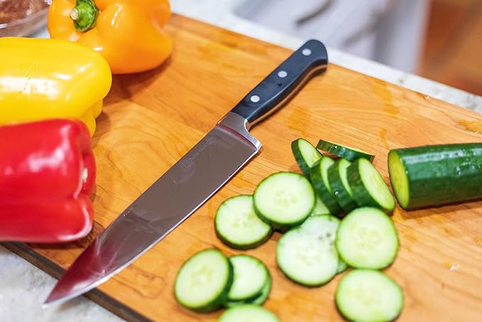8 Inch Professional Chef Knife – High Carbon Stainless Steel, Razor-Sharp, Versatile Cooking & Cutting Kitchen Knife, Ergonomic Handle, Sleek Black Design