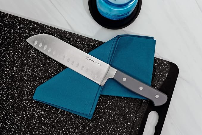 7-Inch Santoku Knife - Razor-Sharp High-Carbon Stainless Steel Blade, Forged Ergonomic Riveted Handle, Chef Knife for Chopping, Slicing & Dicing, Multipurpose Kitchen Knife, Home Chef