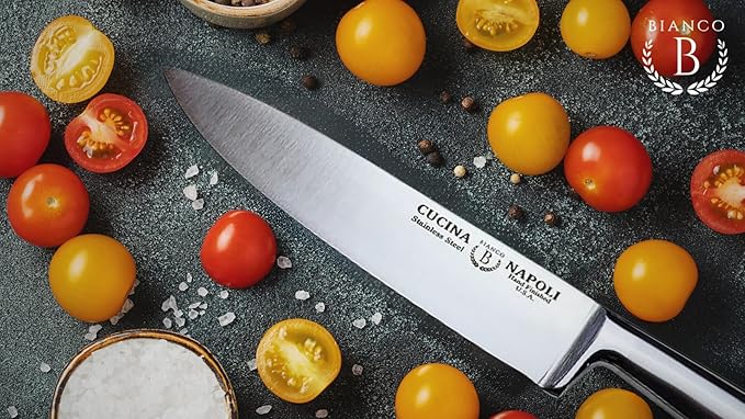 Kitchen Knife Set of 5 Piece | Satin Finish Blade with Hollow Handle | Includes 3.5" Paring, 5" Utility, 7" Santoku, 8" Bread, 8" Chef Knives