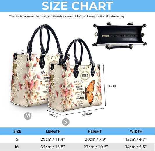THUYPT Personalized Christian Leather Handbags, Handbag & Purse With Bible Verse Religious Tote Bag, Gift for Women