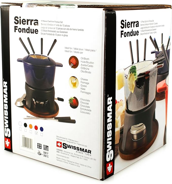 Swissmar Sierra 11 Piece Cast Iron Fondue Set - Matte White