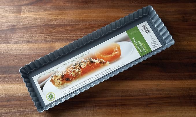 Fox Run Rectangular Loose Bottom Tart/Quiche Pan, Preferred Non-Stick, 14-Inch