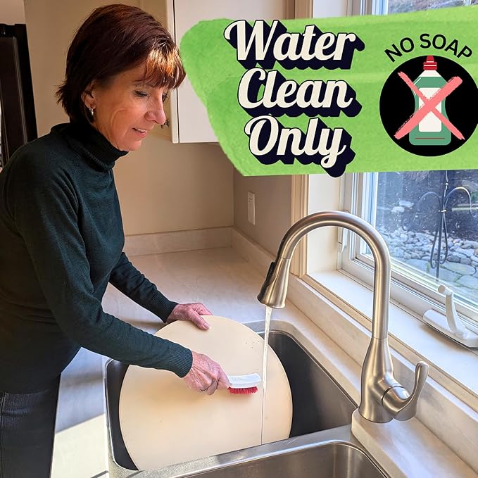 16 inch Round Pizza Baking Stone - Large Pizza Stone for Grill with Handles and Dough Tool - Baking Stone for Bread - Pizza Making Accessories - Cooking Gifts for Food Lovers