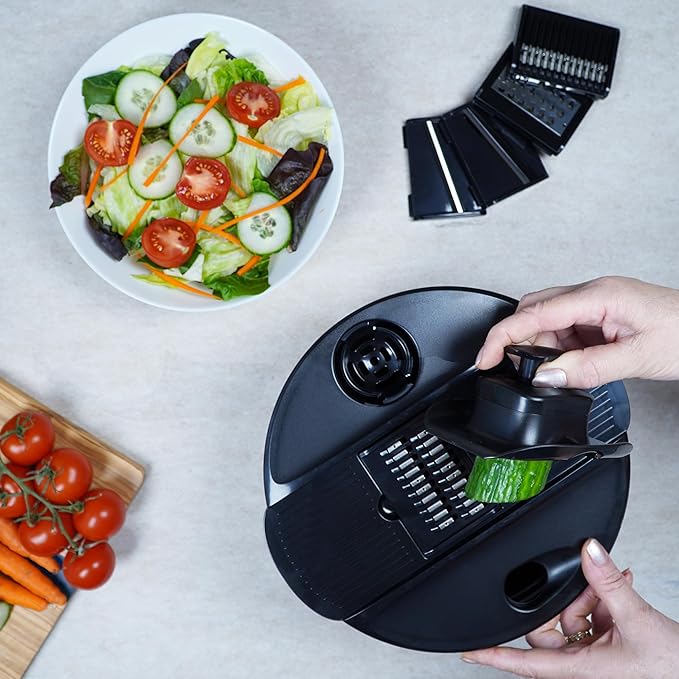 Stainless Steel Salad Spinner Large 5.28Qt - Lettuce Spinner With Strainer - Salad Spinners Best Rated For Home Kitchen Washing - - Includes Vegetable Slicer.