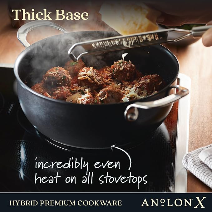 Anolon X Cookware/Pots and Pans Set, 8 Piece, Dark Gray