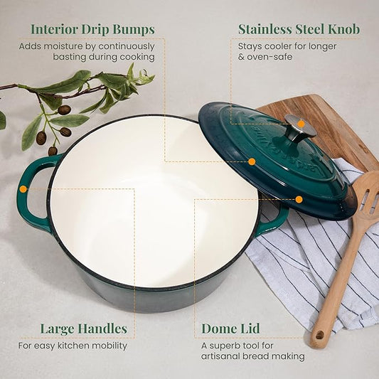 20 Piece Cookware Set (Bondi) | Dutch Oven, Utensil Set, Saucepan, and Trivets