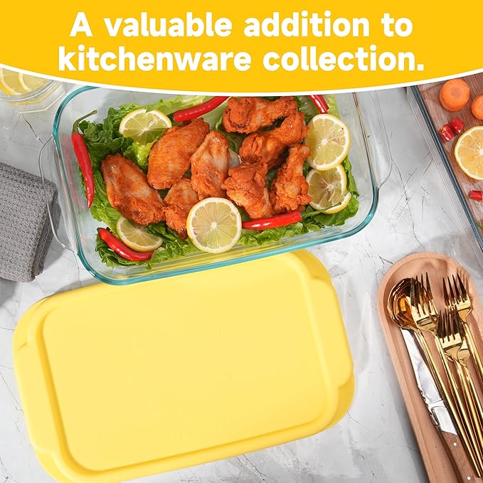 Silicone Lids for Pyrex 232丨232-D Glass Baking Dish, 1 Pack Silicone Lid for Pyrex Glass Baking Dish, Dishwasher & Freezer & Microwave Safe (Baking Dish Not included)