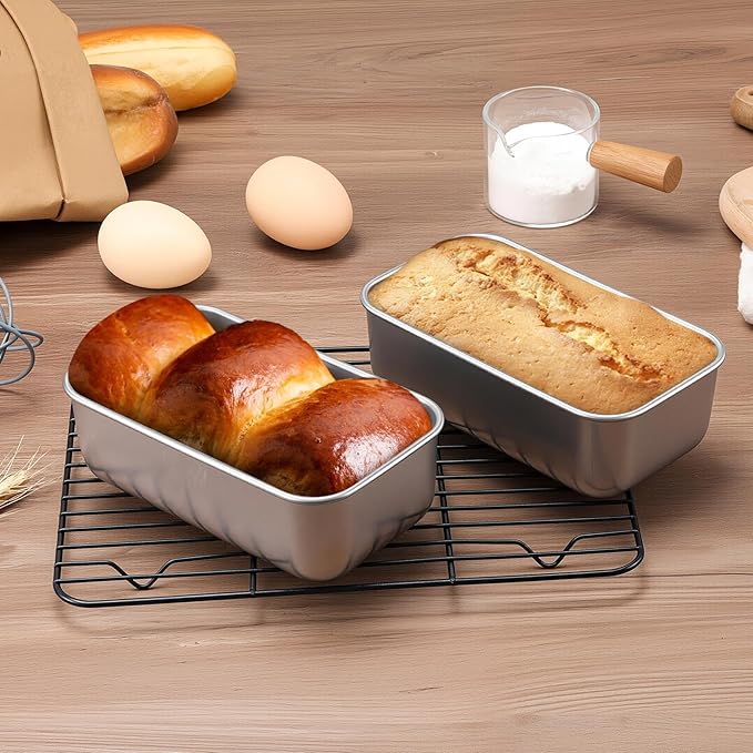 LIANYU 16 Pack Mini Loaf Pan for Baking Bread, 6.3 x 3.5 Inch Stainless Steel Small Bread Tin Loaf Pan for Homemade Meatloaf, Metal Loaf Baking Pan Mold for Banana Sourdough Sandwich, Dishwasher Safe