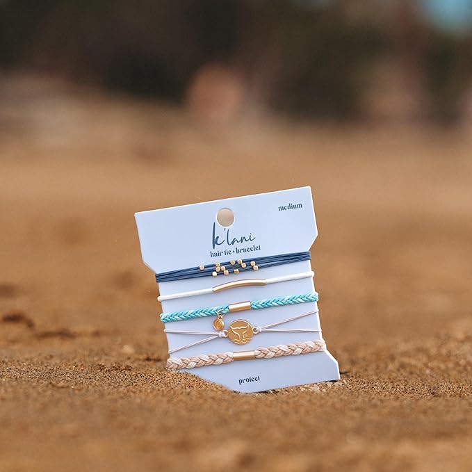 K'lani Hair Tie Bracelets for Women - Elastic Hair Bands That Double as Stylish Jewelry - Protect - Medium