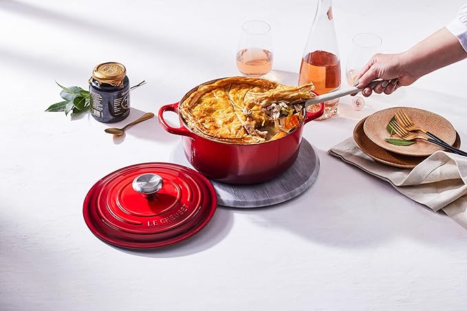 Le Creuset Enameled Cast Iron Signature Round Dutch Oven, 5.5 qt., Cerise