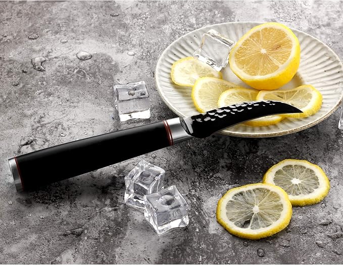 YOUSUNLONG Paring Knife 3.5 Inch Fruit Knife - Japanese AUS8 Steel Black Titanium Coating Blade - Natural Leadwood Handle