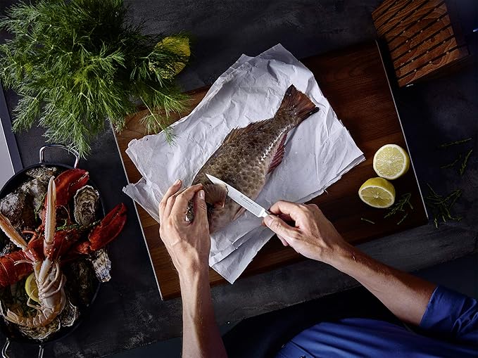 WÜSTHOF IKON Blackwood 7" Hollow Edge Santoku Knife