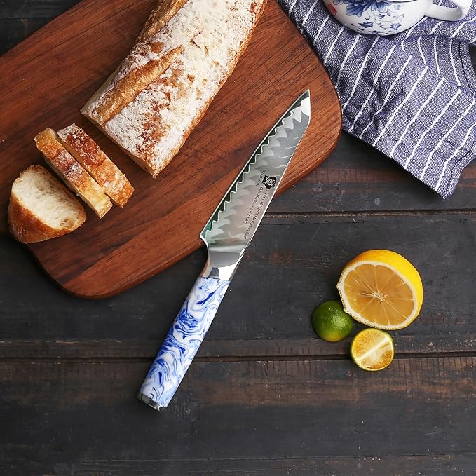 WILDMOK Utility Knife 5 Inch, Ultra Sharp Kitchen Fruit Knives, 7 Layer Alloy Steel Peeling Knife with Resin Handle - Qing Series