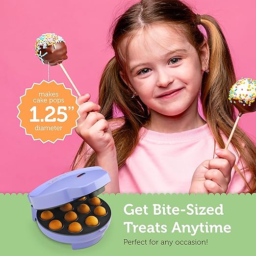 Cake Pop Maker by Select Brands - Kit for Birthdays & More - Includes Decorating Stand & 50 Sticks - Features Non-Stick Coating - Makes 12 Cake Pops