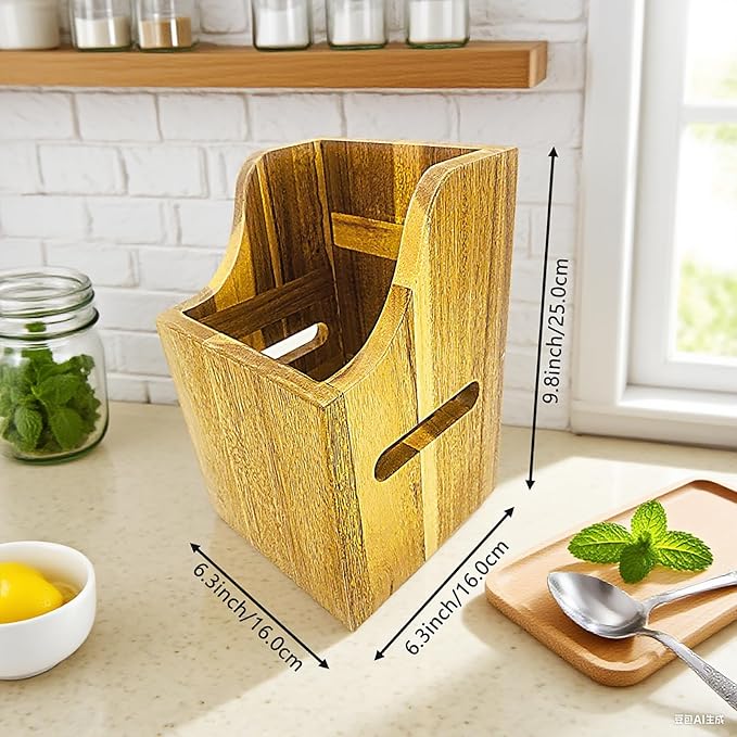Magnetic Wooden Knife Block for Kitchen without Knives - 360° Rotating Knife Holder with Strong Enhanced Magnets Extra Large Capacity Knife Storage Organizer for Knives Utensils