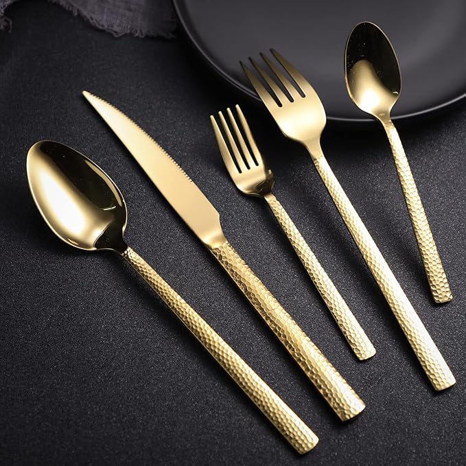 Silverware Set of 40 Stainless Steel Flatware Set for 8 Includes Forks Spoons Knives Kitchen Cutlery Sets for Home Restaurant Hotel