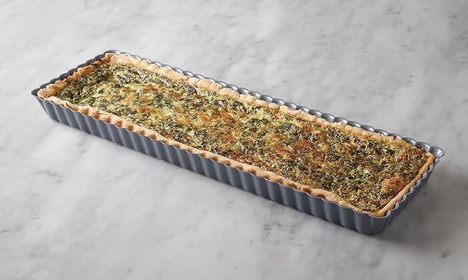 Fox Run Rectangular Loose Bottom Tart/Quiche Pan, Preferred Non-Stick, 14-Inch