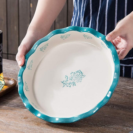 Wisenvoy Pie Pan Ceramic Pie Dish Pie Plate Deep Dish Pie Pan Non-Stick Pie Pans for Baking Pie Pans Pie Dishes