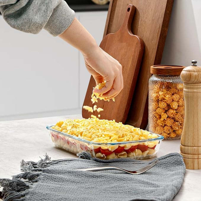 1.5 QT Glass Baking Dish for Oven, (Single Serving) Glass Pan for Cooking Dish Casserole Dish Rectangular Baking Pan Glass Bakeware