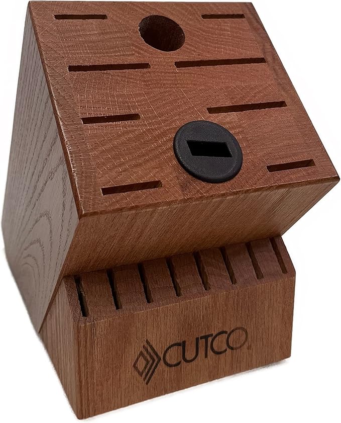 Cutco 1748RP Homemaker + 8, Wood 18-Slot Kitchen Knife Block, Cherry