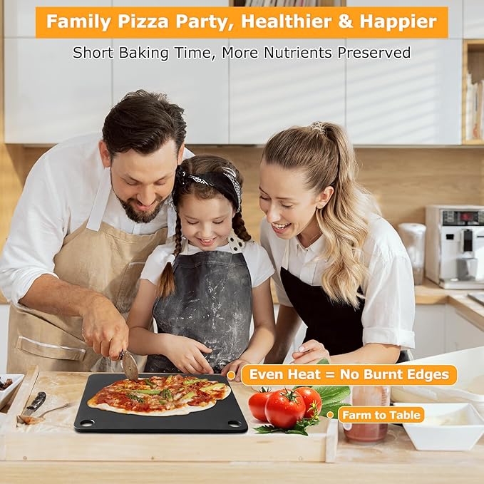 Pizza Steel, Baking Steel for Oven & Grill, Duvecfoi 13.8x13.8” Pizza Baking Pan for Artisan Pizza, Multi-Purpose Tool for Home Cooks & Lovers, Fast Heating, Crisp Crust(.25" Thick)