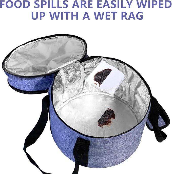 3 pack pie carrier with lid and handle,of insulated bag,pie carriers for transport,Holds 3 pies/Pizza,Thanksgiving Day (Purple, 3 pie carriers + insulated bag)