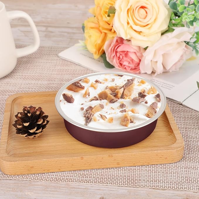 Beasea Disposable Mini Pie Tins With Lids, 4 Inch 50 Pack Disposable Mini Pie Pans Tart Pans, 8 Oz Aluminum Pie Pan Tin Coffee Tart Pans Round Oven Baking Mini Cake Pan for Pie Tart Quiche