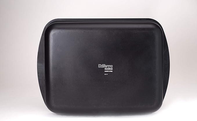 DaTerra Cucina Nonstick Roasting & Lasagna Pan – 16"x12"x3", Ceramic-Coated, Oven & Stovetop Safe to 600°F, Sturdy Base, PTFE, PFOA & Lead-Free, Durable & Stylish Deep Roasting Tray - Made in Italy