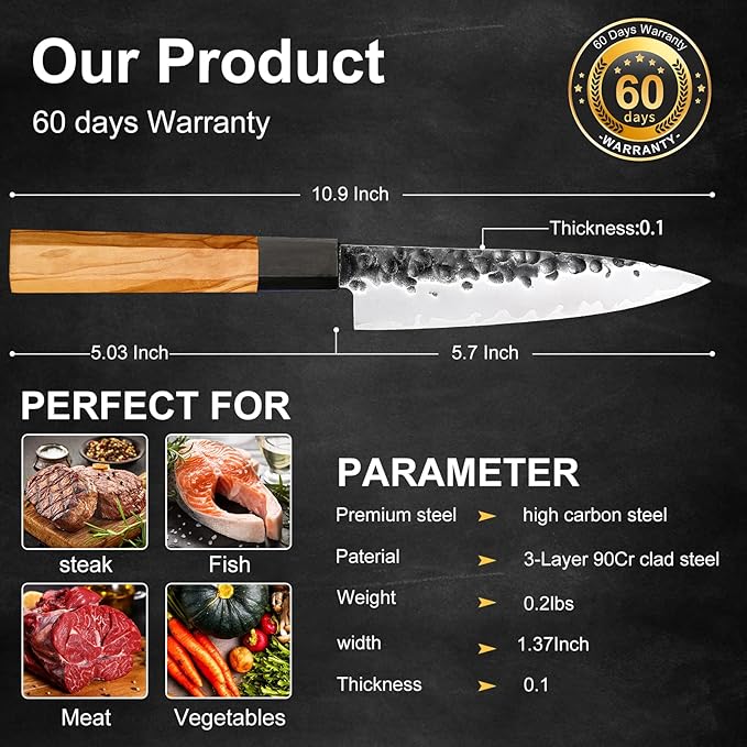 5.7 Inch Paring Knife For Kitchen,Utility Knife,Sharp High Carbon Stainless Steel Fruit Knife With Olivewood Handle,Handcrafted Peeling Knife, Fruit Knife