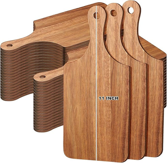 Zubebe 40 Pcs Cutting Board Bulk 11 x 5 Inch Wood Chopping Board Blank Small Laser Engraving Mini Charcuterie Serving Boards for Wedding Housewarming Gift (Acacia)
