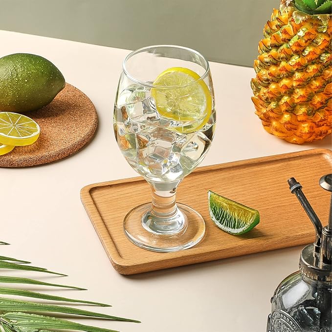 Patelai Set of 24 Clear Glasses 13.5 oz Water Goblet Glass Stemmed Water Glasses for Juice Wine Beer Tea Milk Cold Beverages Drinks Dishwasher Safe