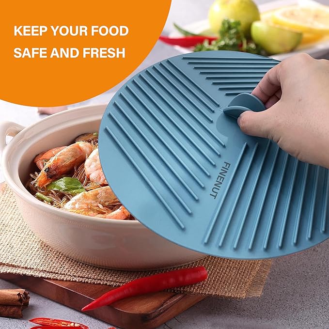 Silicone Lids for Bowls,Pots - 9-Pack Microwave Splatter Cover Food Storage Universal Multi-Use Lid & Trivet Mats with Non-Slip Suction for Pans,Plates, Cups Heat Resistant Dishwasher Safe