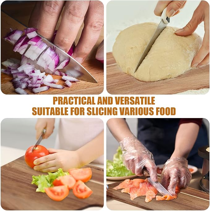 Patelai 12 Packs Wooden Cutting Board Set with Handles Large Kitchen Serving Plain Chopping Board Bulk Gifts for Mom for Vegetables Meat Pizza Cheese Fruit Bread(Acacia Wood,17 x 13 Inch)