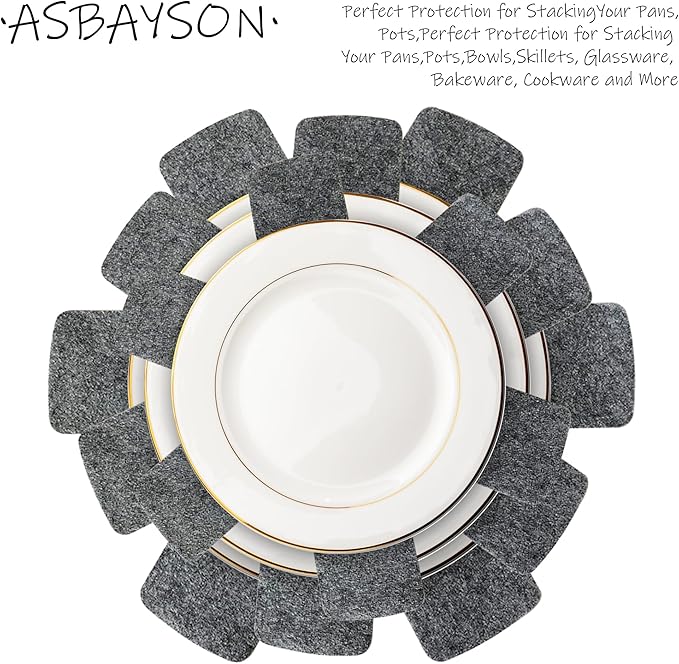 Pot and Pan Protectors Set of 12, 3 Different Size Larger & Thicker Pan Protectors for Stacking and Protecting Your Cookware