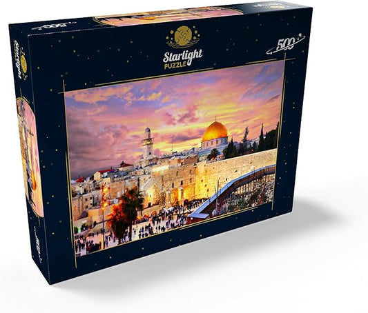 MyPuzzle Skyline of The Old City at The Western Wall and The Temple Mount in Jerusalem Israel - Premium 500 Piece Jigsaw Puzzle for Adults