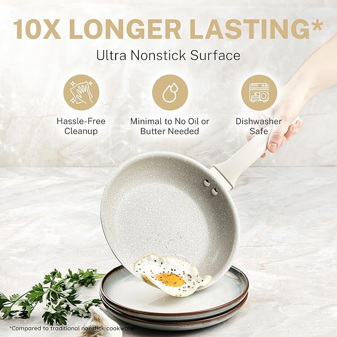 Granitestone 20 Pc Pots and Pans Set Non Stick Cookware Set with Steamer, Cooking Utensils Set and Pad Protectors, Stay Cool Handles, Non Toxic PFOA PFOS Free, Oven and Dishwasher Safe