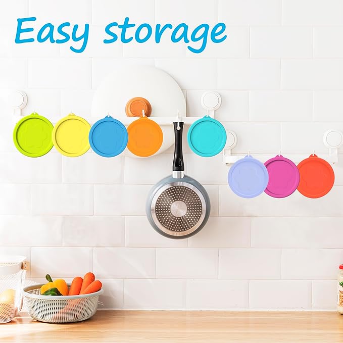 1 Cup 2 Cup 4 Cup Round Silicone Replacement Lids for Pyrex 7202-PC, 7200-PC, 7201-PC Glass Bowls, 6 Pack, Microwave & Dishwasher & Freezer Safe (Container not Included)