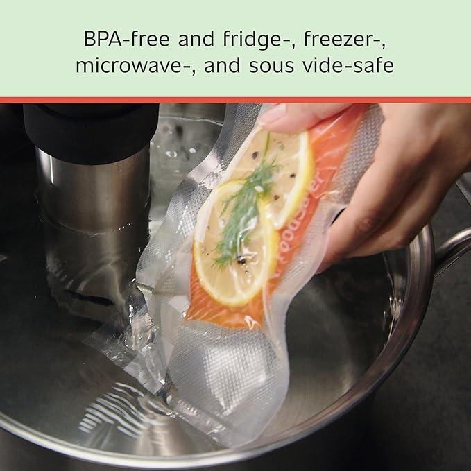 FoodSaver Custom Fit Vacuum Sealer Bags, Airtight Food Storage and Sous Vide Rolls, BPA-Free, 11 x 16' (Pack of 3) (Pack of 6)