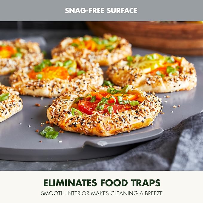 GreenPan Premiere Ovenware Healthy Ceramic Nonstick 16.5" Pizza Pan, PFOA and PFAS-Free, Warp-Free Bakeware, Durable Quick Heating Baking Tray, Oven and Broiler Safe to 600F, Dishwasher Safe, Gray
