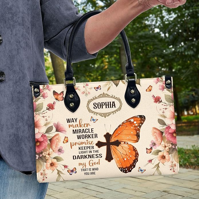 THUYPT Personalized Christian Leather Handbags, Handbag & Purse With Bible Verse Religious Tote Bag, Gift for Women