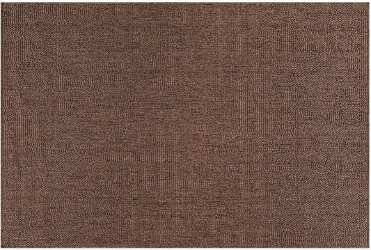 CAMILSON Easy Jute Rug 2x3, Indoor Outdoor Brown Color Fiber Area Rugs for Living Room and Kitchen Rug, Solid Boho Woven Design, Easy-Cleaning, Washable Outside Carpet Alfombras (2 x 3)