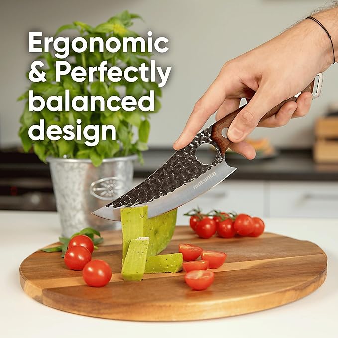 Chef Knife - Perfect Kitchen Knive for Cooking, Chopping. Japanese Steel Knife for Home, BBQ. For Balance & Control, 6.3 Inch