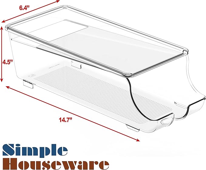 Simple Houseware 2-Pack Front-Loading Beverage Soda Can Organizer Dispenser, Clear