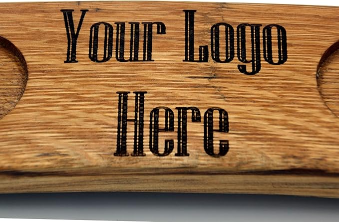 Personalized Premium 4 Glass Whiskey Flight/Engraved Center/Personalized Gift/Crystal Glass Option/Natural Oak Color (Your Logo/Design)