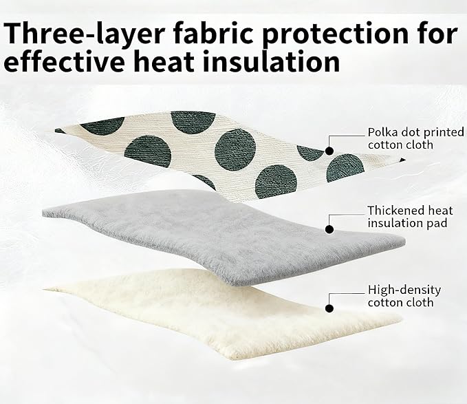 4-Pack Heat Insulated Triangle Cotton Handle Covers | Cast Iron Skillet/Dutch Oven Lid Grip, Reusable Hot Pot Holders for Frying Pans, Enameled Dutch Ovens & Oven Cookware