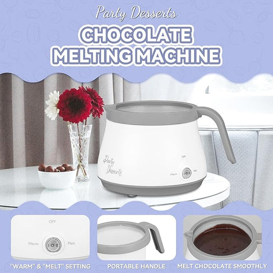 Candy and Chocolate Melting Pot, Mini Electric Fondue Pot, Melts Candy Chocolate in a Couple of Minutes, Ideal for Cake Pops Cookies Cakes, 1 Cups, Single Pot, Gray